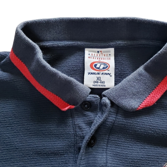 MLB Minnesota Twins Polo Shirt Retro True Fan Y2K Baseball Navy Blue XL Collar - Picture 2 of 5